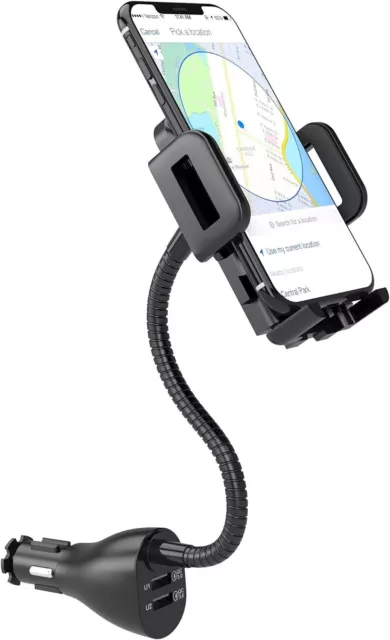 Supporto smartphone per auto Porta cellulare auto con Doppia USB di ricarica