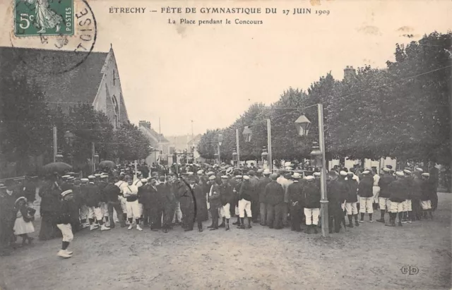 Cpa 91 Etrechy / Fete De Gymnastique / 27 Juiin 1909 / La Place Pendant Le Conco