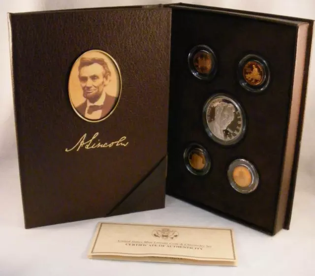 2009 Lincoln Coin & Chronicles Proof Set - 4 Different Cents And Lincoln Dollar