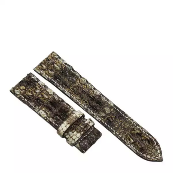 Natural Color Crocodile Hornback Skin Leather Watch Strap Band 18mm/24mm
