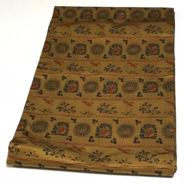 8423# Japanese Vintage Nagoya Obi Belt kimono Pure Silk Hunting Pattern