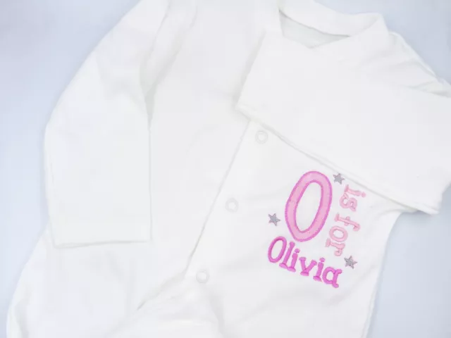 Personalised Embroidered BOYS OR GIRLS baby clothing INITIAL & NAME bib vest 2