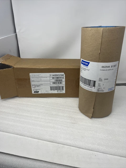 New Norton Tufbak Durite, 12” X 50YD X 3” Grit: 2500 / Silicone Carbide Wet/dry