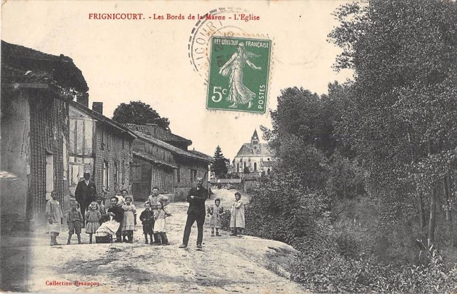CPA 51 FRIGNICOURT LES BORDS DE LA MARNE L'EGLISE (cpa rare