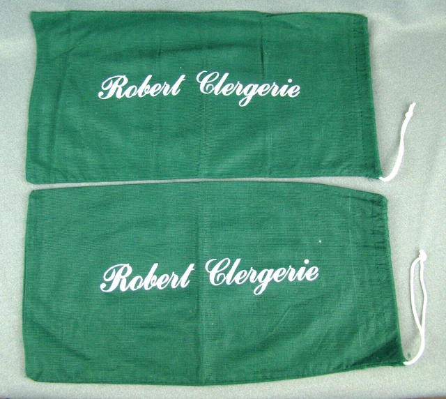 Pair of Robert Clergerie Drawstring Shoe Dust Bags for Travel Storage 14"L x 7"W