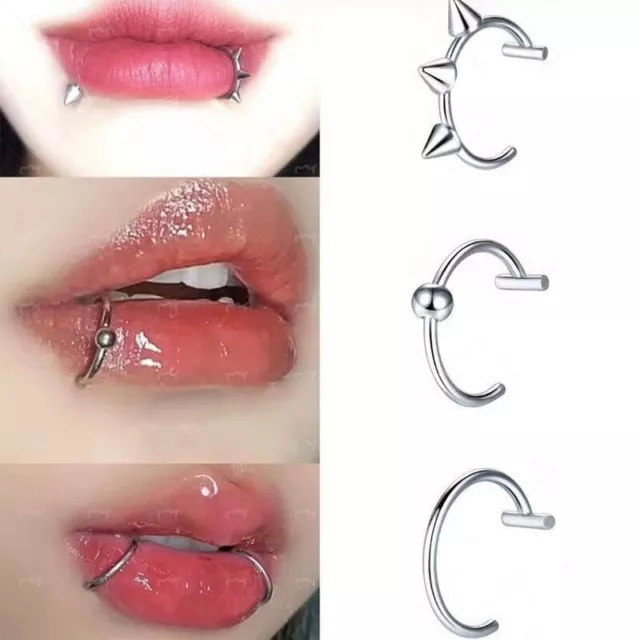 1Pc Stainless Steel Fake Nose Ring Hoop Septum Rings C Clip Lip Ring Earring