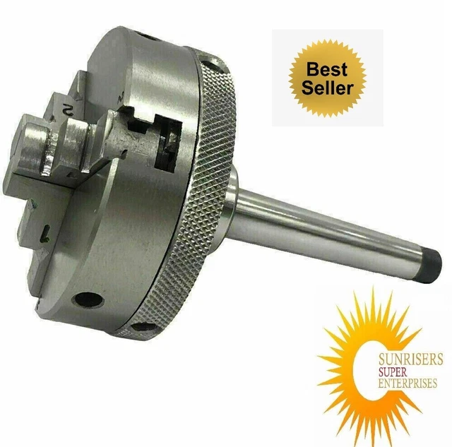 3 Jaw 2-1/2" 65mm Self Centering Mini Lathe Chuck & MT Drawbar - M10 x 1.50 h.q.