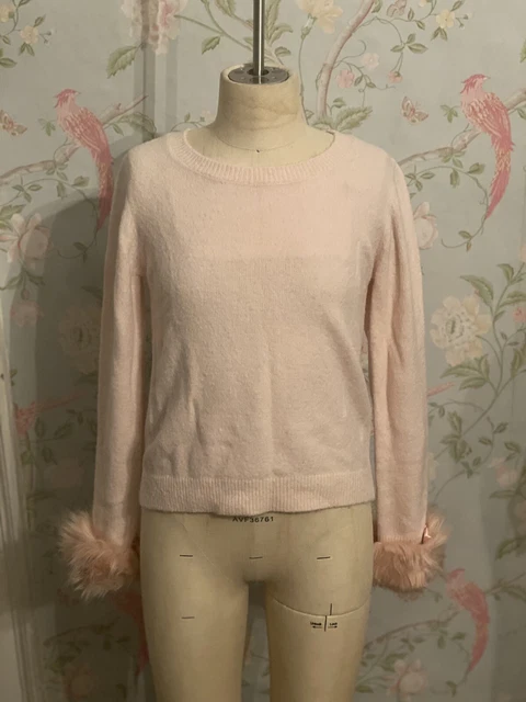 Girls Pink Jumper with Fur Cuffs River Island Age 11-12