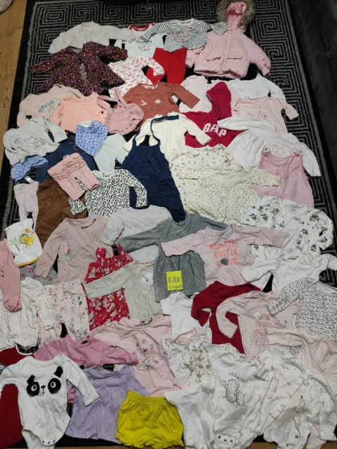 #200💜 Huge Bundle Of Baby Girl Clothes 0-3-6months NEXT GEORGE NUTMEG MCKENZIE
