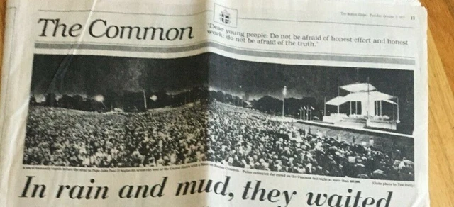 PAPE JOHN PAULII en Boston Common Boston Globe 2 de octubre de 1979