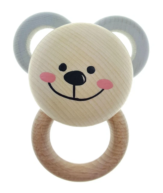 Jouet pour Bébé Hochet Ourson Nature Bxlxh 80x45x100mm Neuf Activité Motrice