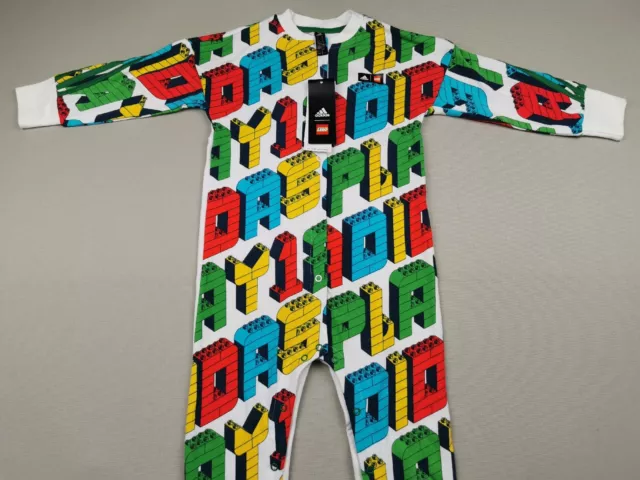 ADIDAS x LEGO Baby Toddler 2-3 Years Playsuit BNWT Long Sleeve All In One Popper