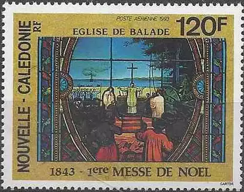 Timbre Religion Noel Nouvelle Calédonie PA309 ** année 1993 lot 9758