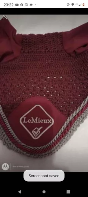 LeMieux Loire Luxury Fly Hood - Crochet Fly Hood Veil Ears