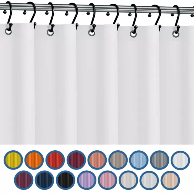 Heavy Duty Mildew Free Vinyl Waterproof Shower Curtain Liner With Magnets New