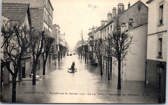 94 ALFORTVILLE - crue de 1910 rue veron.