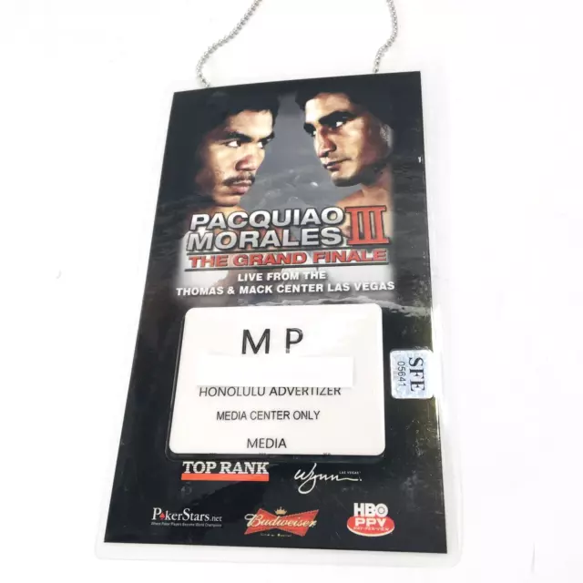 Original VTG 2006 PACQUIAO MORALES III BOXING FIGHT VIP PASS THOMAS & MACK VEGAS