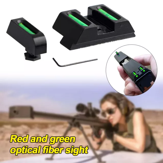 Rot/Grün Front Rear Fiber Optic Sight Scope Set für Pistole Glock Gewehr Jagd