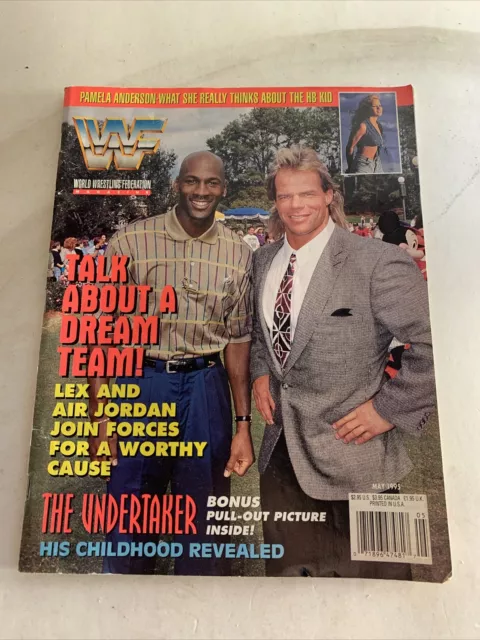 WWF Magazine May 1995 Michael Jordan Lex Luger Pamela Anderson *Has Poster*