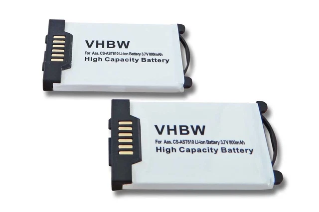 2x BATTERIA -VHBW- 0.8Ah PER MITEL 600d