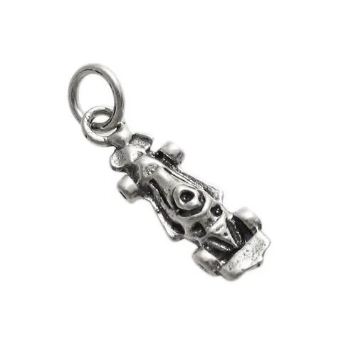 925 Sterling Silver 3D Race Car Charm