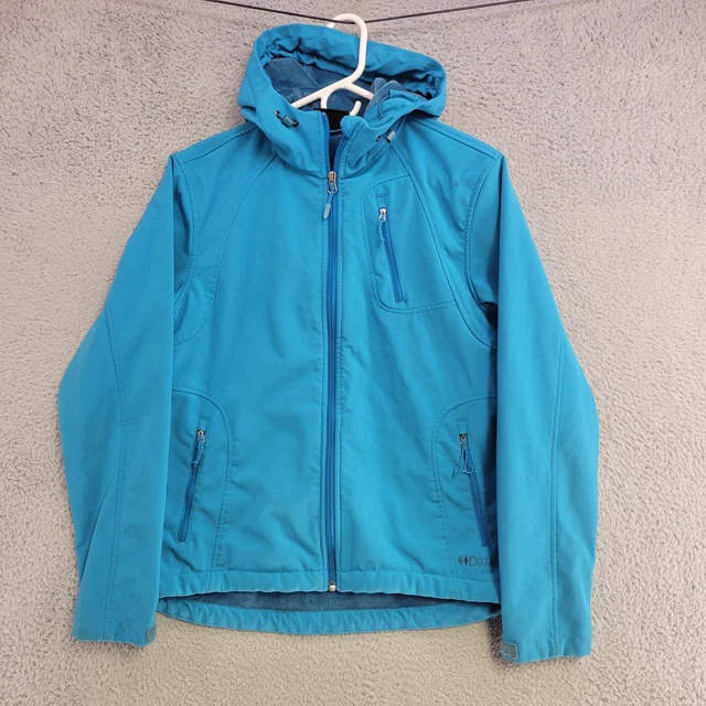 Black Diamond Jacket Womens M Medium Blue Fleece Lined Full Zip Hooded Pockets