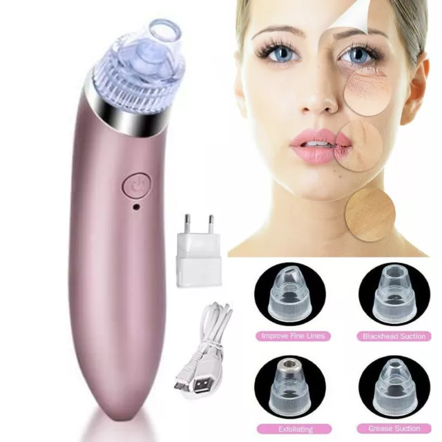 Electric Blackhead Remover Vacuum Pore Face Facial Suction Acne Cleaner Kit AU