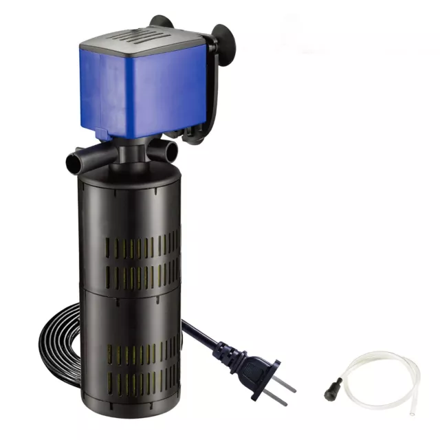 320 GPH 3in1 Internal Filter Oxygen Submersible Water Pump Fish Tank Aquarium