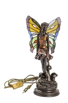 Lampada in stile Tiffany donna farfalla Abatjour idea regalo statua