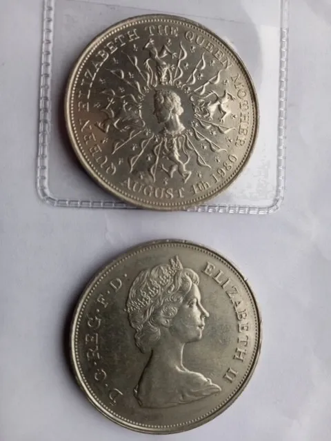 1980 Royal Elizabeth II Crown Coin Queen Mother's 80th Birthday Celebration