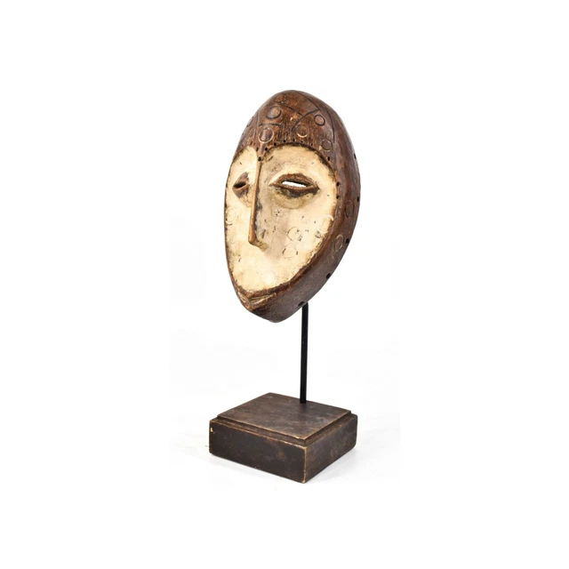 Lega Wood Portrait Mask on Custom Stand Congo