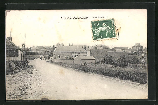 CPA Breteuil-Embranchement, Rue d´En-Bas, vue de la rue 1908