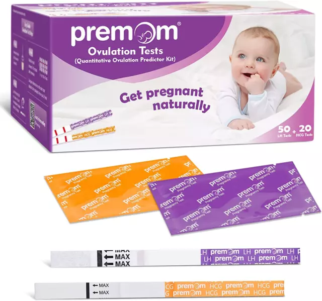 Quantitative Ovulation Predictor Kit, 50 Ovulation Tests + 20 Pregnancy Tests,