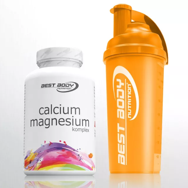 Calcium Magnesium 100 Kapseln + Shaker in Orange Best Body Nutrition 173,29€/kg 2