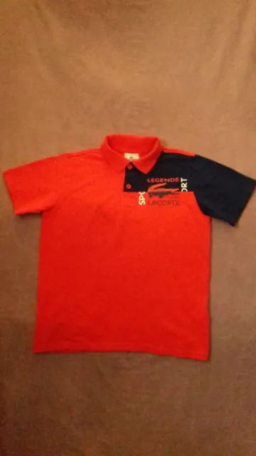 Lacoste Boys Polo Shirt Red, Age 10 Years - NEW