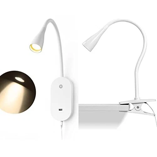 TOPMB LED Focused Reading Light Set | 1 LED Wall Mount Reading Light & 1 LED ...