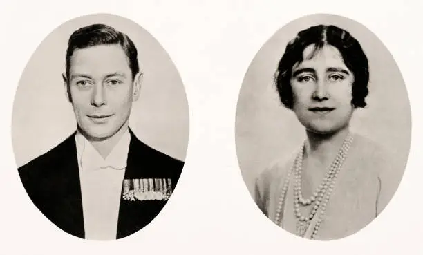 King George Vi And Queen Elizabeth Circa 1937 OLD PHOTO