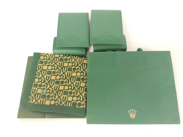 VINTAGE GENUINE ROLEX watch Travel Case 2 set Shopping paper bag ...