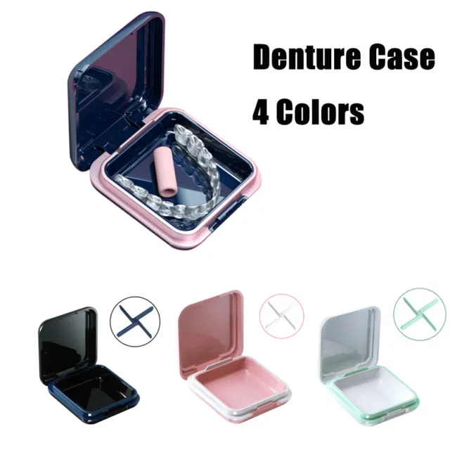 Orthodontic Retainer Case Portable Aligner Case Denture Case with Strainer
