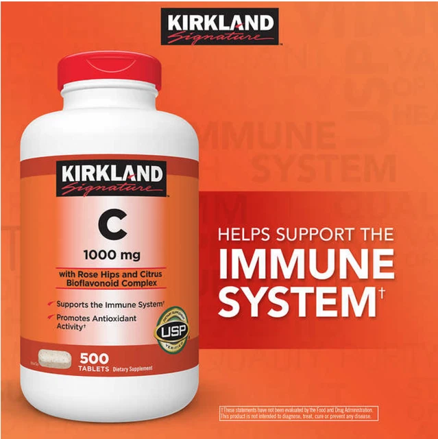 KIRKLAND SIGNATURE VITAMIN C 1000 mg., 500 Tablets, Immune System