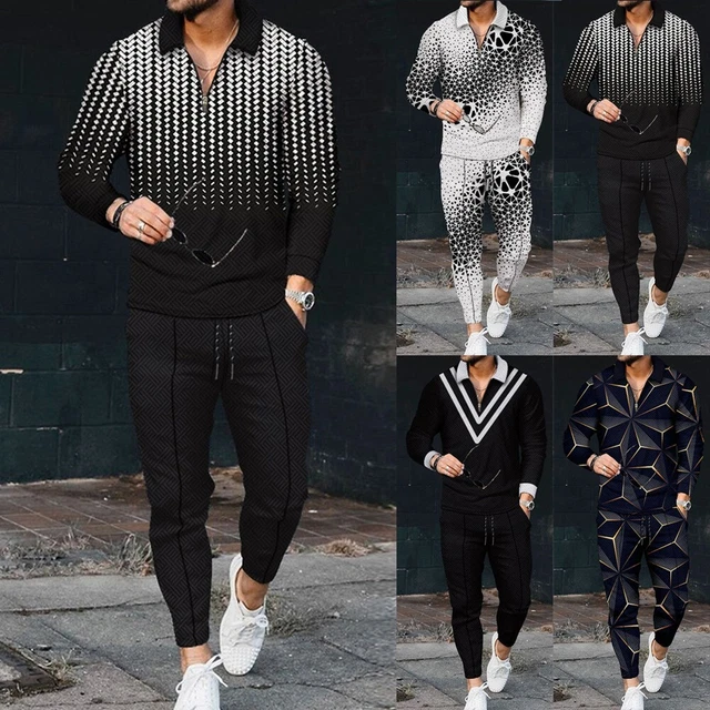 Abiti sportivi casual da uomo 2 pezzi tuta set maglietta e pantaloni