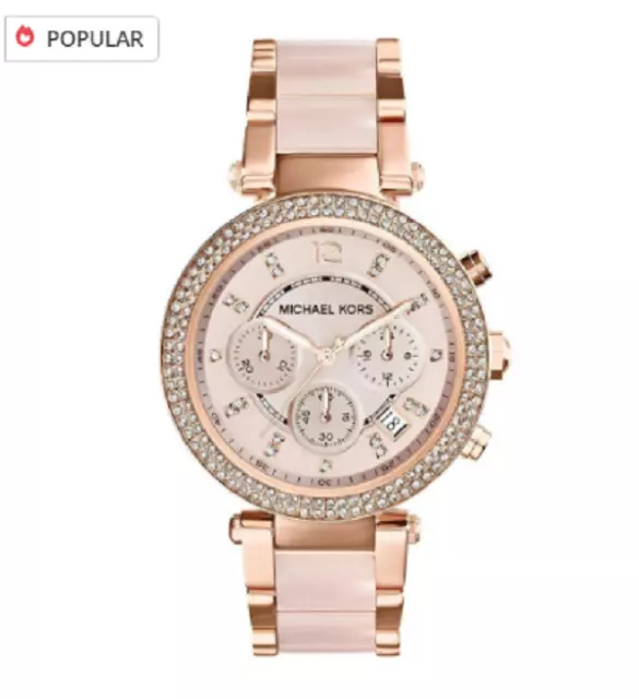 Michael Kors Parker Watch MK5896 Ladies Stainless Rose Gold Chronograph Watch