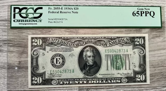 1934 A $20 Gem New 65 PPQ Federal Reserve Note Richmond Virginia PCGS Certified