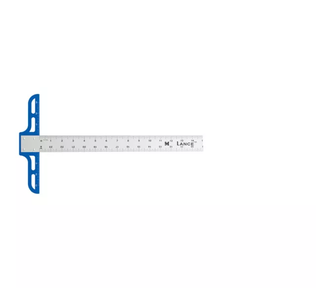 Regla de aluminio Lance T-015, T-Square 15"" X 1 1/2", para dibujo, diseño de dibujo Regla de aluminio Lance T-015, T-Square 15"" X 1 1/2", para dibujo, diseño de dibujo