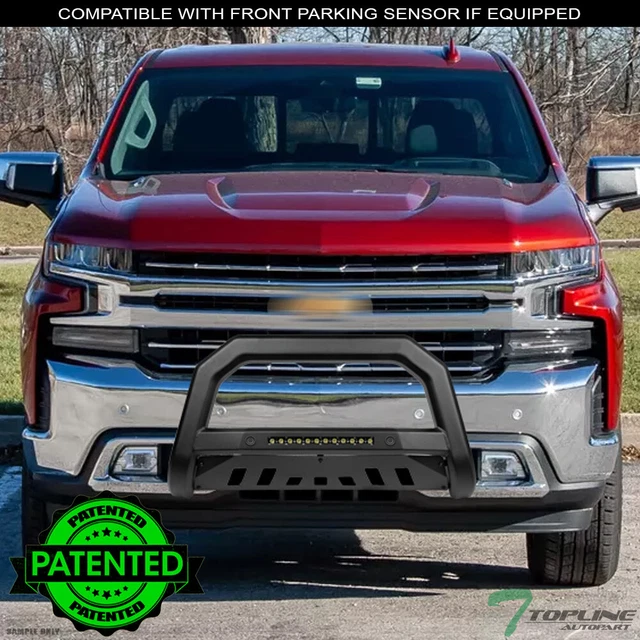 Topline For 19-21 Silverado/Sierra 1500 AVT LED Bull Bar+Sensor Open wb Matte Bk