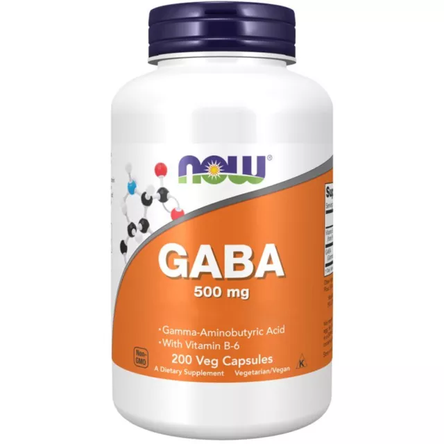 Now Foods, GABA, 500mg, 200 Veg. Kapseln - Blitzversand