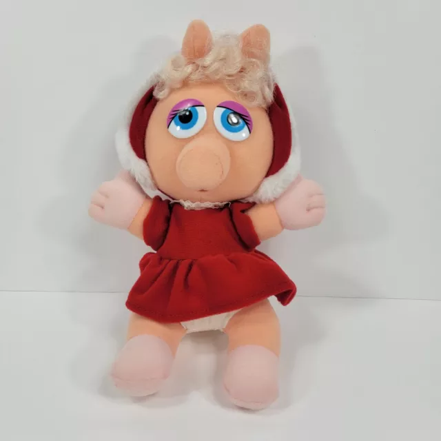 1987 Henson Muppets Baby Miss Piggy Plush Stuffed Red Bonnet and Dress