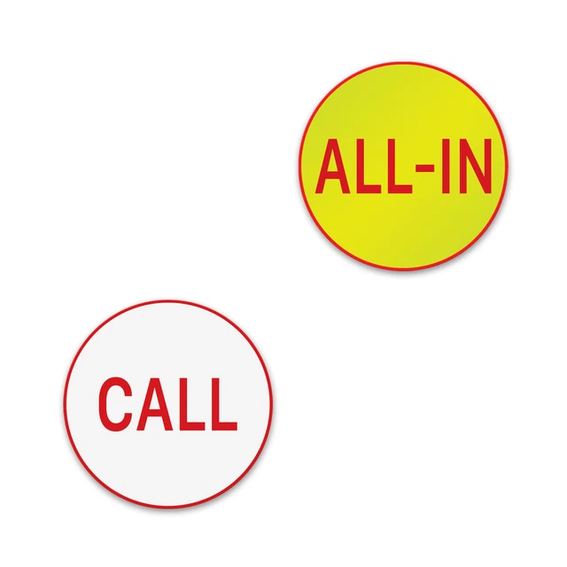 TEN - 2" All in / Call Dealer Buttons Poker Texas Hold em Double sided Ceramic