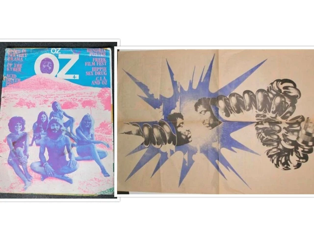 OZ # 30 magazine with Jimi Hendrix poster UK issue October 1970