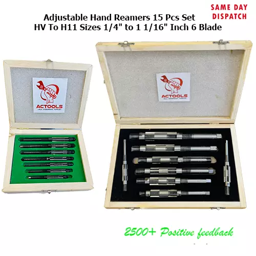 18 Pcs Adjustable Hand Reamer Set HV TO H14 Sizes 1/4 " to 1-1/2" USA ACTOOLS